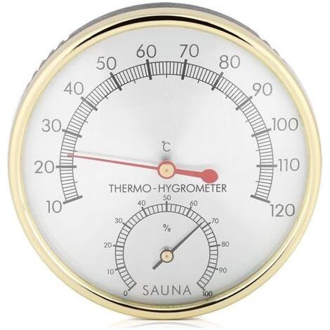 Thermomètre de Pièce de Sauna, Hygromètre-thermomètre D'intérieur D'hygromètre de Thermomètre à Cadran en Métal pour la Pièce de Sauna (1/5)