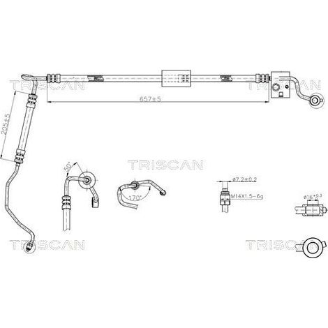 Tuyau hydraulique, direction TRISCAN 8516 43008 HYUNDAI 57510-1C580