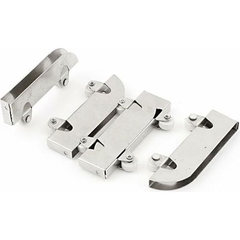 4pcs roulettes porte coulissante verre Double roues Acier inoxydable 5 mm-LIAIKI (1/4)