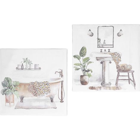 Cadre intérieur imperméable pour salle de bain, décoration murale suspendue de petite taille, tableau artistique pour maison, décoration de salle de bain (1/5)