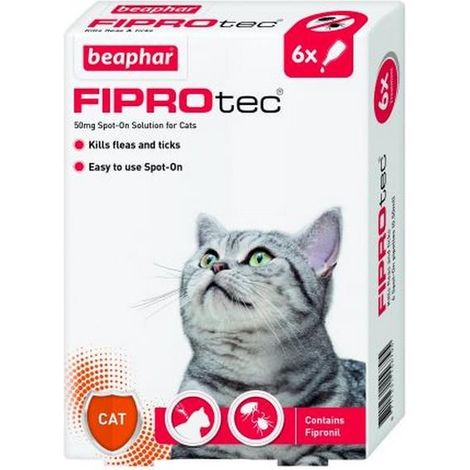 Beaphar Fiprotec Spot On Cat 50mg (6 Pipettes) - 260698