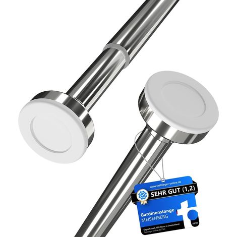 Teleskop-Duschvorhangstange, verstellbar, 50–80 cm, Silber