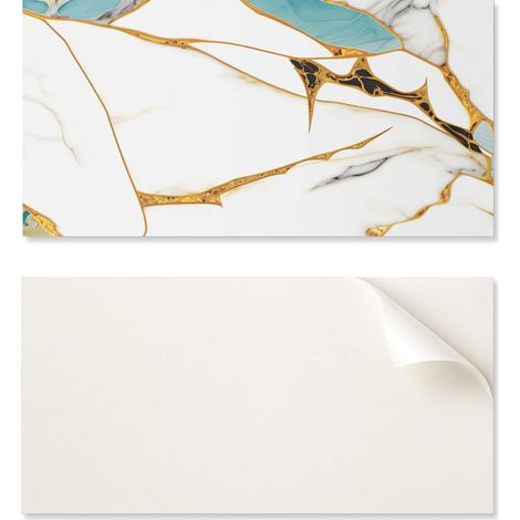 Revestimiento de pared de vinilo est茅tico con estampado de 100x50 cm. Elegante dise帽o de m谩rmol con vetas.