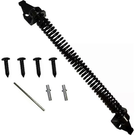 Ressort de portail extérieur à fermeture automatique de 33 cm (13 pouces) avec outil de réglage et vis, en acier noir, pour clôtures en vinyle et bois - JXLGV (1/5)
