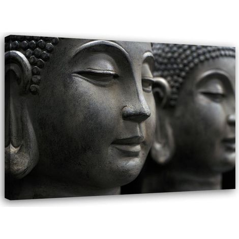 Tableau sur toile Bouddha Zen Spa Gris 60x40 (1/5)