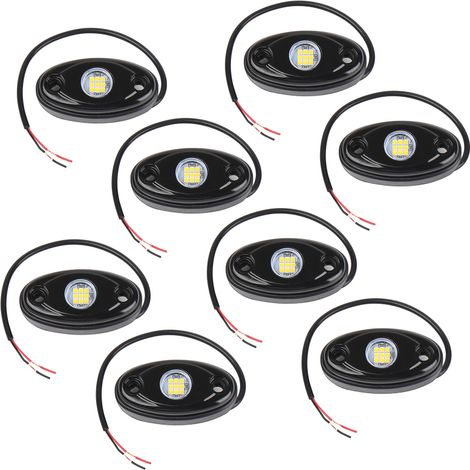 Lot de 8 projecteurs LED étanches IP67 pour passages de roues, éclairage extérieur et intérieur, voitures, camions, pick-ups, motos, bateaux