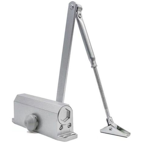 Ferme-porte automatique réglable avec retenue de 60 kg/ressort de porte avec système hydraulique/ferme-porte automatique/ferme-porte de marié/amortisseur de porte (argent) (1/4)