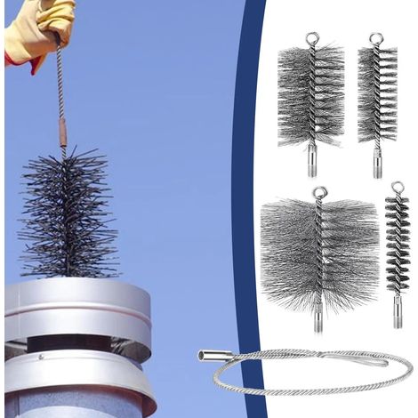 Brosse métallique pour conduit de cheminée, brosse pour conduit de chaudière, dérouillage, nettoyage des trous internes, meulage et polissage.