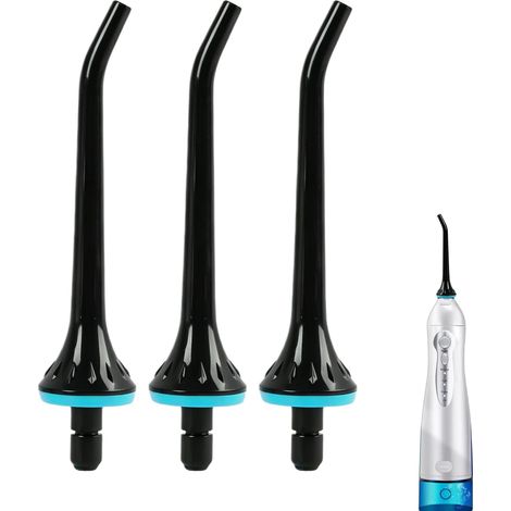Lot de 3 embouts de rechange pour hydropulseur, embouts noirs en ABS, soins dentaires (1/5)