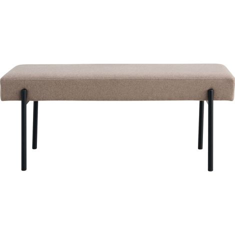 Panchetta Swindon in tessuto stone con gambe nere, 100 cm