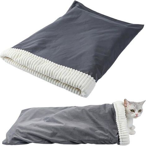 Cozy Dog Sleeping Bag - Warm Pet Bed for Comfort and Companionship - Gray Basket