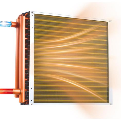 Pour chaudière à bois et CVC, transfert thermique 35,2 kW, échangeur de chaleur 457x457 mm à tubes de cuivre sans soudure (1/5)