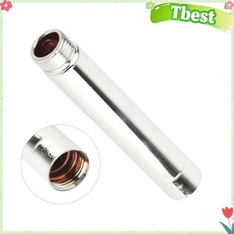 Bras d'extension de douche, tube d'extension de douche de 4 pouces en acier inoxydable chromé avec tapis pour accessoire de salle (1/4)