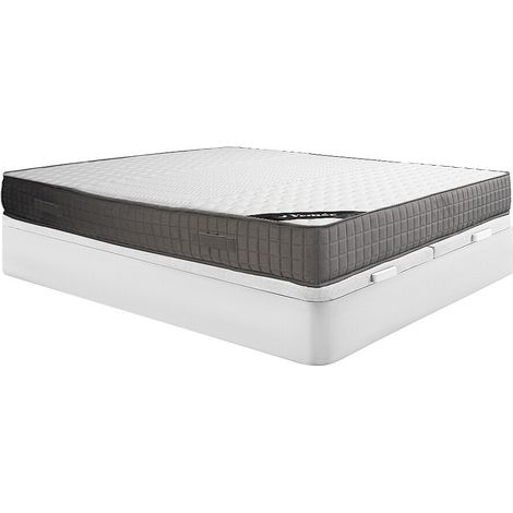 Ensemble 180 x 200 cm sommier coffre blanc + matelas mousse et accueil mémoire de forme 11 zones ép.22cm - DANEVO de YSMÉE