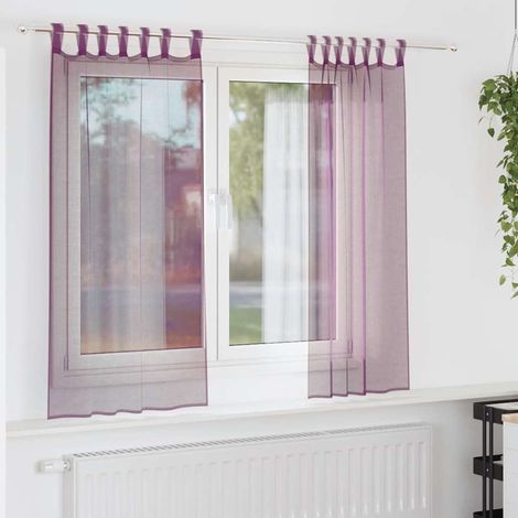 Voile Vorhänge mit Schlaufen 2 Stk. Lila 140x140 cm (1/5)