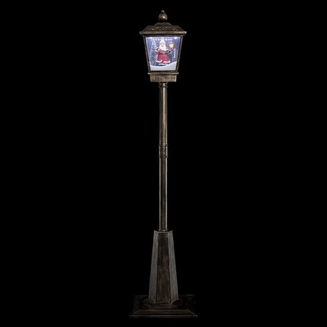 Fééric Lights And Christmas – Lampadaire lumineux Père Noël 180 cm – 33 LED vacillantes – Usage intérieur – Polystyrène et PVC – Décoration musicale de Noël (1/5)