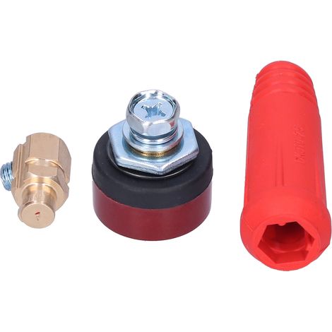 Lot de 2 connecteurs rapides pour câbles de soudage, outils électriques, DJK 10-25 Rouge (1/5)