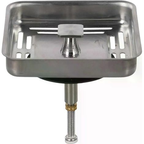 79 mm quadratischer Edelstahl-Spülbeckenablauf mit Siebeinsatz für Küchen- und Badezimmerzubehör (1/4)