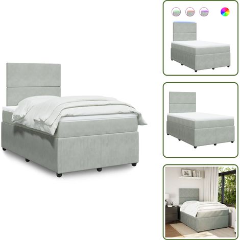 Sommier à lattes de lit et matelas gris clair 120x190cm velours - Sommier À Lattes De Lit - Sommiers À Lattes De Lit - Lit - Meuble De Chambre À Coucher (1/5)