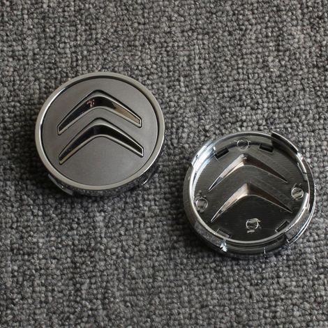 60-mm-Radnabenkappe, kompatibel mit Citroën C4, C5, C6, C4L, C3-XR, C2 – Kunststoff-Radnabenabdeckung, Radnabenblende, Staubkappe für Kraftfahrzeuge, 4er-Set – Grau (60 mm)