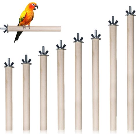 Perchoir en Bois Naturel pour Cage à Oiseaux Support Bâton pour Perruche Canari Conure Diamant Mandarin 8 Tailles au Choix (1/5)