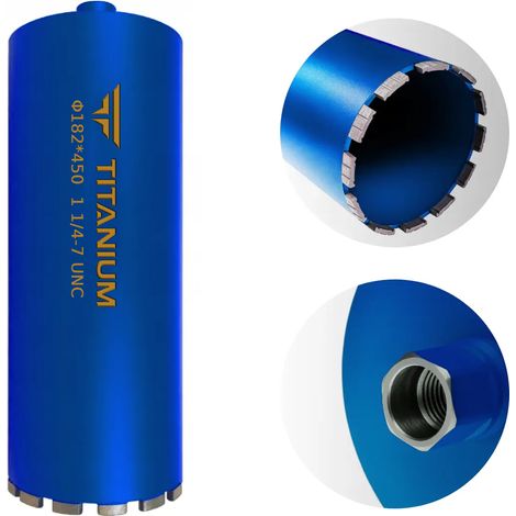 Broca de diamante para perforación de hormigón, sierra de corona de titanio de 182 mm y 450 mm (1/5)