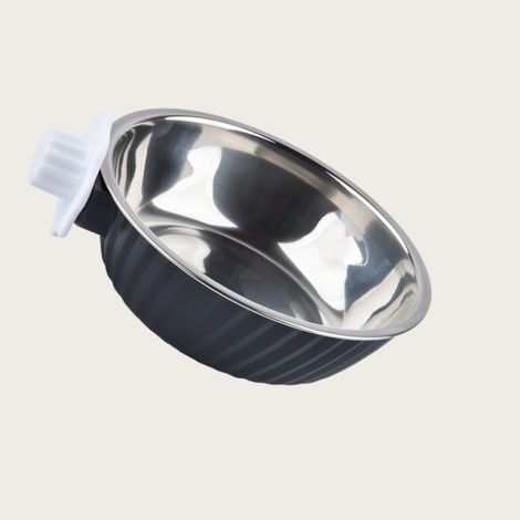 Gamelle suspendue pour animaux - Distributeur d'eau et de nourriture suspendu en acier inoxydable pour cage (1/5)