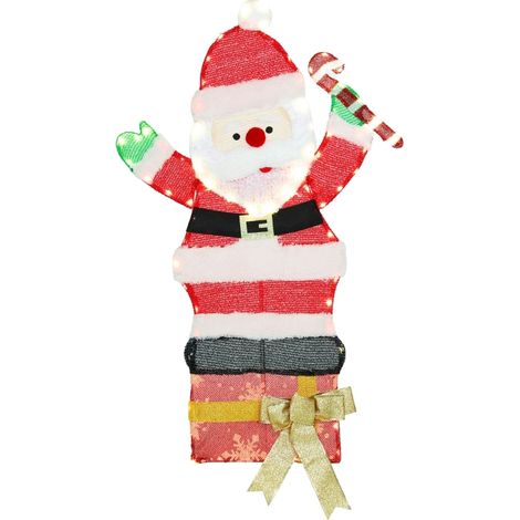 Decoración navideña LED de Papá Noel multicolor de acero 93 cm (1/5)