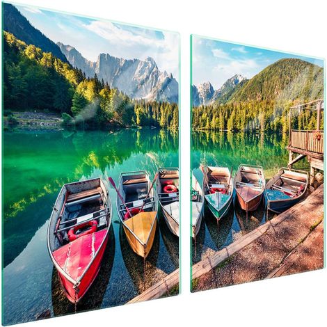 Plaque de protection en verre pour poêle 2x45x52 Bateaux (1/5)