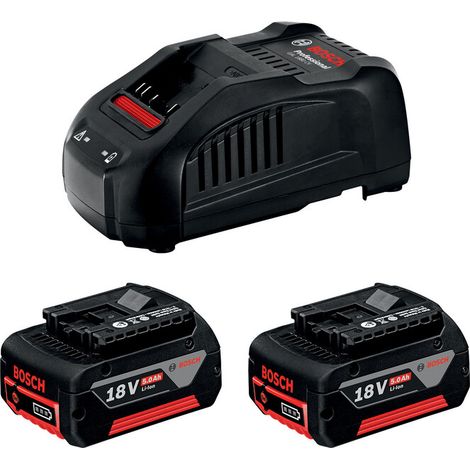 BOSCH-B KIT 2 BATTERIE 18V-5.0 Ah + CARICABATTERIE