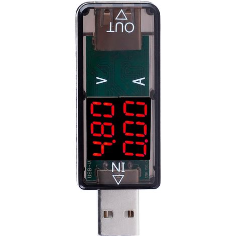 USB-Farb-LCD-Voltmeter, Amperemeter, Strommesser, Multimeter, Ladegerät, USB-Tester (Schwarz) (1/5)