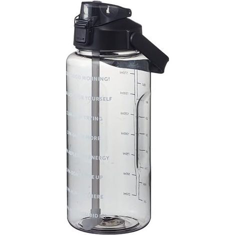 2-Liter-Wasserflasche mit Strohhalm und Klappdeckel – auslaufsicher, BPA-frei, wiederverwendbar (1/5)