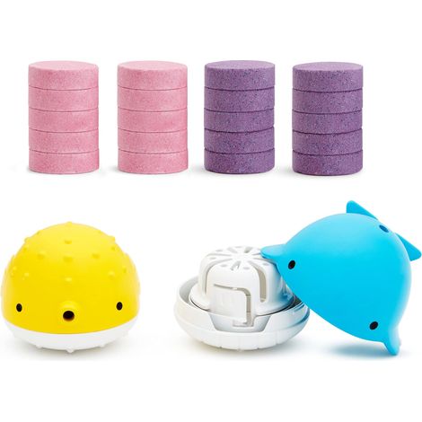 Munchkin Colour Buddies Baby Bath Bombs & Toy Dispenser Set  Baby Bath Toys & Shower Toys for Children  Moisturising Formula  Fun Toddler Bath Toys  Colour Changing Kids Bath Toys (1/5)