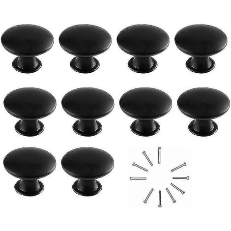 Lot de 10 poignées de tiroir/meuble à tête plate ronde creuse avec vis (1/5)