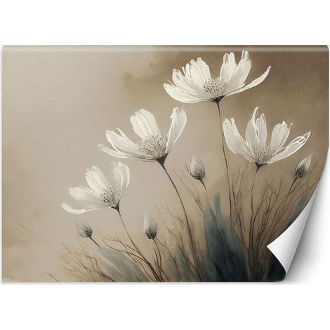 Fototapete Weiße Blumen Abstraktion 100x70 cm (1/5)