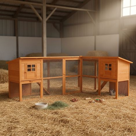 Conejera Jaula para conejos Gallinero jaula para gallinas XXL jaula de ratones jaula de animales recinto exterior jaula libre madera