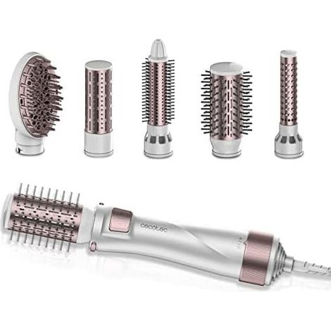 Cecotec Cepillo de Aire 5 en 1 Bamba CeramicCare 5in1 Pro, 1000 W, Cerámica, Tecnología Iónica, 3 Ajustes de Temperatura y 2 Velocidades, Función de Aire Frío, Incluye 5 Cabezales (1/5)