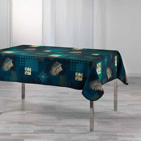 Nappe Imprimée "Oreane" 150x240cm Bleu (1/2)