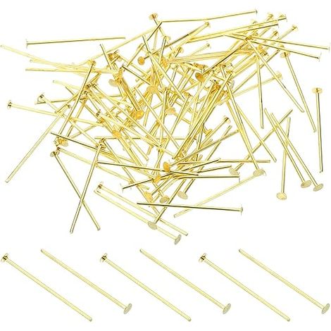 0,98x0,11" Broches de Connexion Lustre Cuivre Clips Cristal Fixer Pièces Cristal Remplacements Lustre Couleur Or (1/5)
