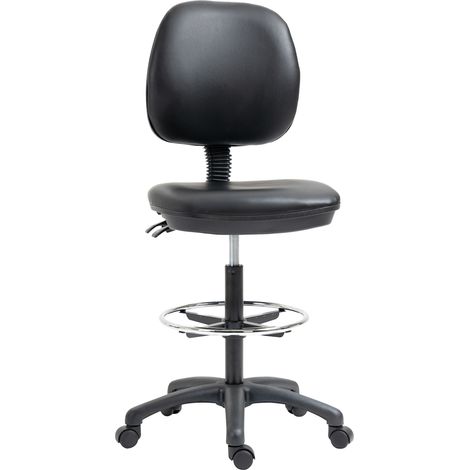 Tabouret roulant réglable 69-91 cm avec dossier inclinable et repose-pieds ajustable (1/5)