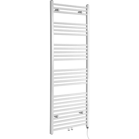 Hudson Reed Neva - Sèche-Serviettes Design Électrique Moderne - Raccordement Central - Blanc  - 160 cm x 50 cm