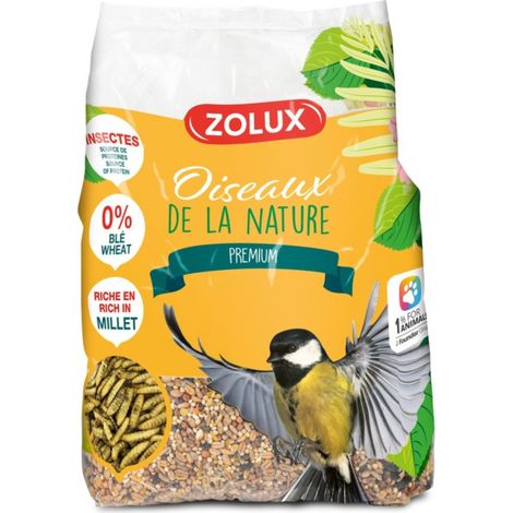 Graines Mélange millet et insectes 2 kg pour oiseaux jardin - zolux
