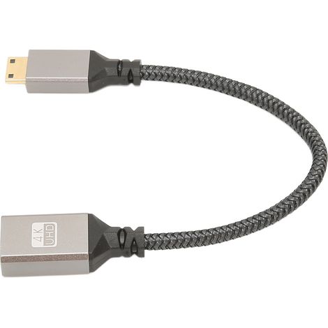 Hochgeschwindigkeits-4K-60Hz-HD-Multimedia-Schnittstellenkabel, Mini-Stecker-auf-Buchse-Adapterkabel für Tablet, Kamera, Computer, Fernseher und Monitor, 0,2 m (1/5)