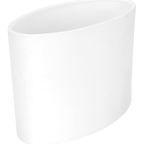 Abat-Jour Ovale En Tissu Blanc 23.00X18.00X12.50cm E27 E14 (1/5)