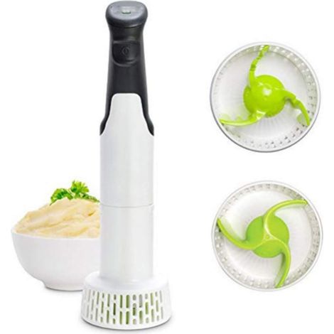 Presse-purée électrique, mixeur plongeant multifonction 3 en 1 avec couvercle anti-éclaboussures (1/5)