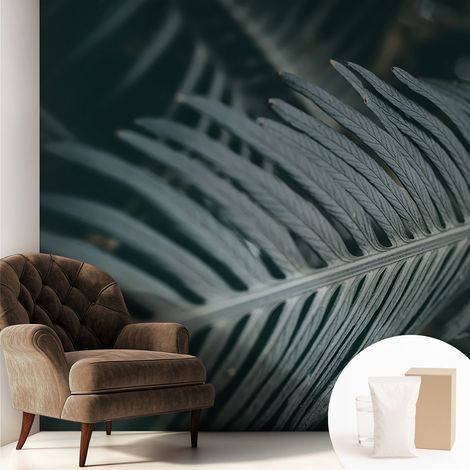 Tapete Tapete Vliestapete mit Kleber - Fototapete mit Motiv - Wandtapete modern - Wanddeko Grünes Blatt 250x250 cm (1/5)