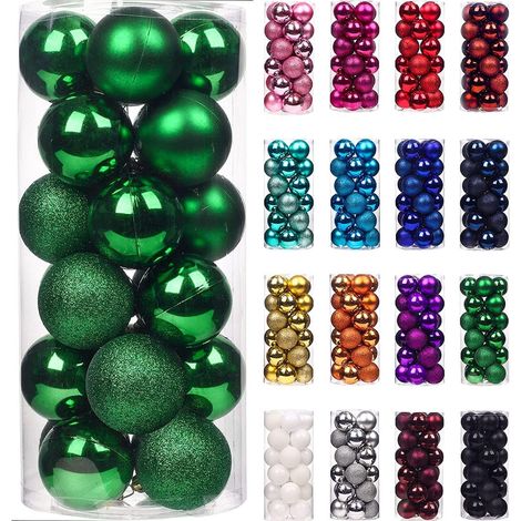 BAUBLES DARK GREEN 3CM 12PCS SET PVC (1/5)