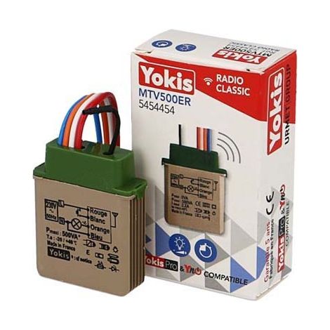 Yokis – Micromodule télévariateur encastrable 500W – Temporisation intégrée – Commande sans fil 250 mètres – Télérupteur pour tableau électrique