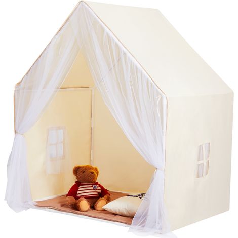 Vevor – Tente de jeu pour enfants 1-5 ans – Tente yourte beige avec 1 porte et 2 fenêtres – Tapis inclus pour intérieur et extérieur