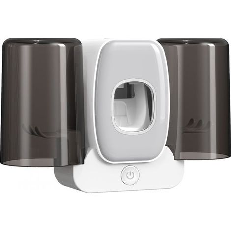 Porte-gobelet mural pour brosse à dents, porte-brosse à dents de désinfection UV, support de stockage de dentifrice électrique intelligent, blanc (1/5)